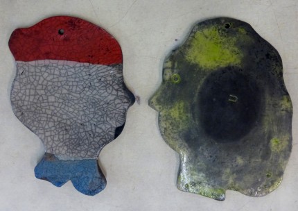 2 Raku plates front and back